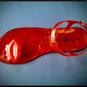 NEW IN BOX!! Katy Perry Geli Red Lip Sandals